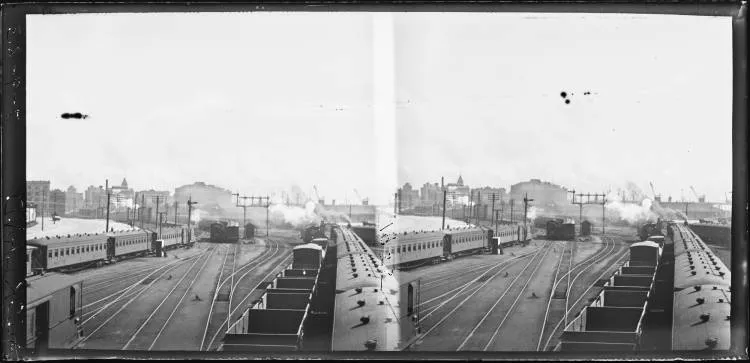 Railway yards, Beach Road, Auckland Central, 1923