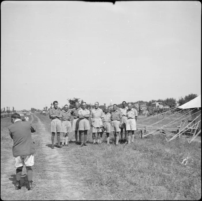 Senior New Zealand officers photographed by L C M S Amery, British Secretary of State for India, in Italy, World War II - Photograph taken by Cedric Mentiplay