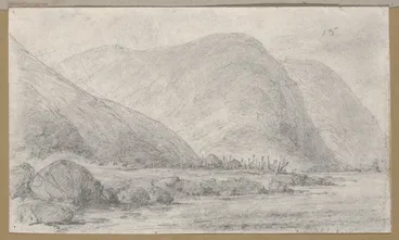 Image: [Swainson, William] 1789-1855 :Deserted pah, Kapiti. [1849?]