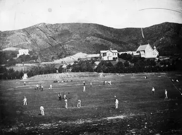 Image: Basin Reserve, St Mark's Church and the house of J R George, Wellington