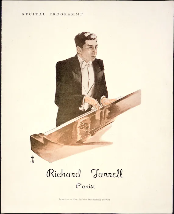New Zealand Broadcasting Service :Recital programme ... Richard Farrell, pianist / Direction - New Zealand Broadcasting Service. Town Hall, Wellington, Saturday, July 3rd, 1948. [Cover].