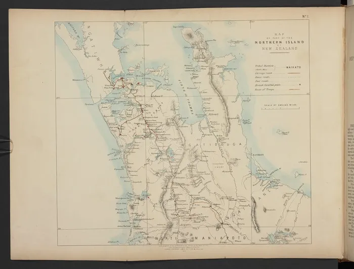 Map of part of the northern island of New Zealand