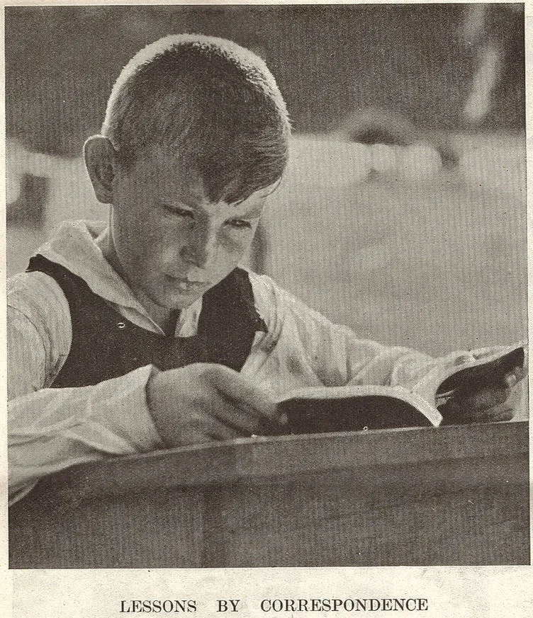 Lessons by correspondence at one of the Haast Pass highway construction camps