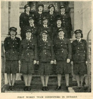 First women tram conductors in Dunedin Image: First women tram conductors in Dunedin