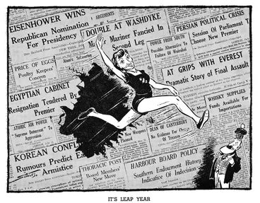 Image: Scales, Sydney Ernest, 1916-2003 :It's Leap Year. Otago Daily Times, 26 July 1952.