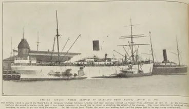 Image: The S.S. Niwaru, which arrived in Auckland from Napier
