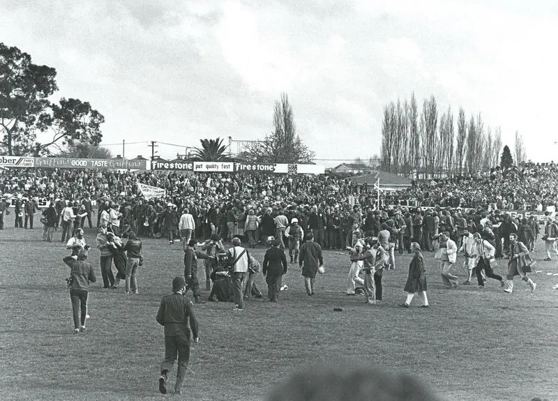 "Protestors on the field at Rugby Park" - 1981 Springbok Tour