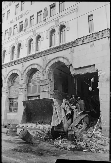 Image: Demolition of Colonial Mutual Life building, Customhouse Quay, Wellington - Photograph taken by Ross Giblin