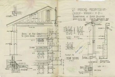 Image: Architectural plan, St Andrew's Presbyterian Church, Wairoa