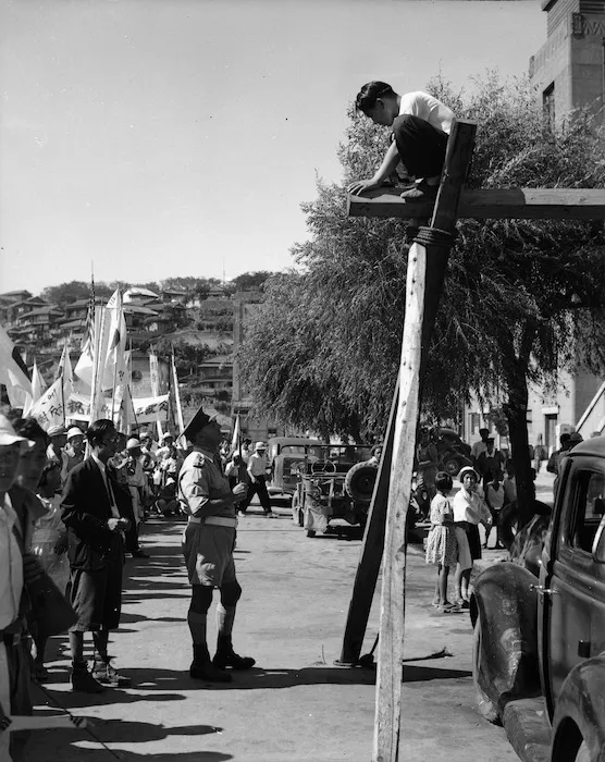 Koreans celebrate the emancipation of Korea from Japanese rule