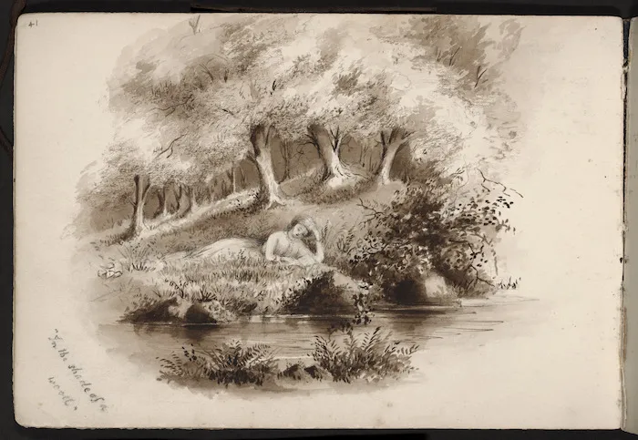 [Stowe, Jane], 1838?-1931 :"In the shade of a wood". [1882?]