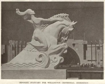Image: Imposing statuary for Wellington Centennial Exhibition