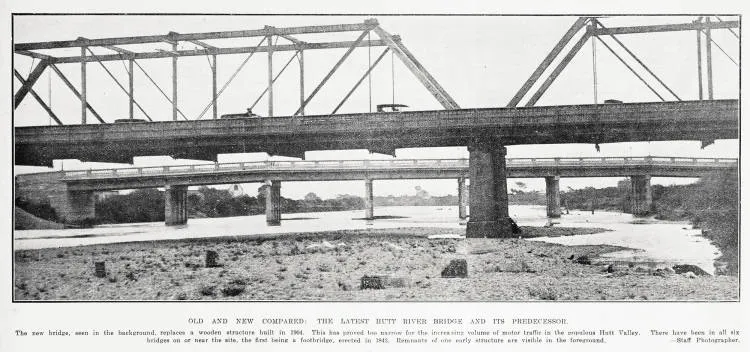 Old and new compared: the latest Hutt River bridge and its predecessor