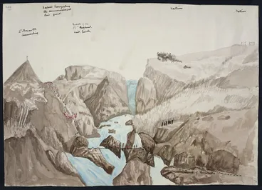 Image: Woore, Thomas, 1804-1878: [The transport of cannonades near Waimate pa, 1834]. 1932