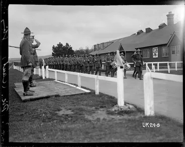 Image: Saluting the Auckland Battalion at the Piccadilly, Sling Camp