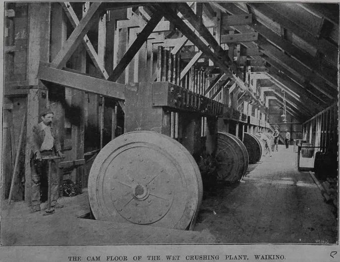 The cam floor of the wet crushing plant, Waikino