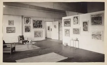 Image: The Gallery of Helen Hitchings: collection of New Zealand Contemporary Paintings for Exhibition in England and France. Private view, 7 May, 1951