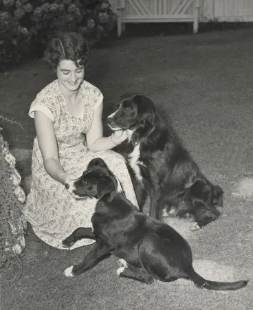Image: Woman and two dogs