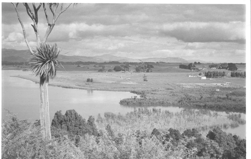 Lake Horowhenua at Hokio Stream source, 1977