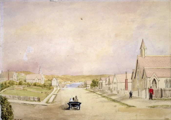 Holmes, William Howard 1825-1885 :[Willis Street, Wellington] 1863 / W H H