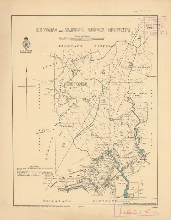 Eritonga and Waiohine Survey Districts [electronic resource].