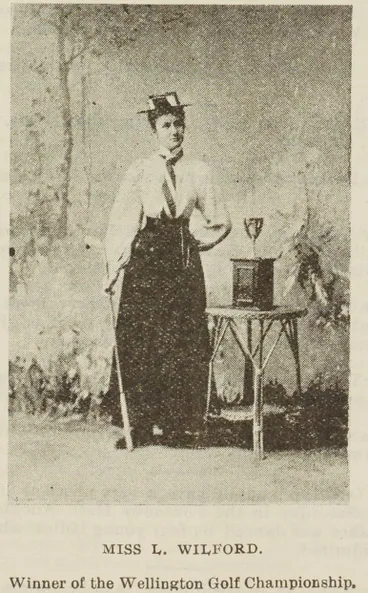 Image: Miss L. Wilford. Winner of the Wellington Golf Championship