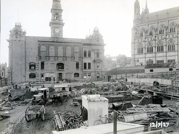 Image: Construction ground work - Dunedin Town Hall