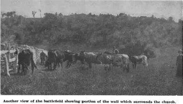 Image: Another view of the battlefield showing portion of the wall which surrounds the church