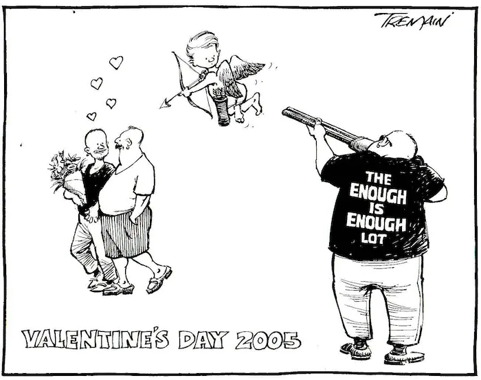 Tremain, Garrick, 1941- :Valentine's Day 2005. Otago Daily Times, 14 February 2005.