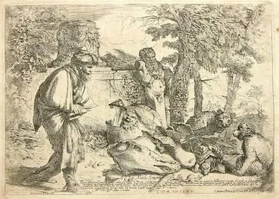 The Philosopher Diogenes searching for an honest man