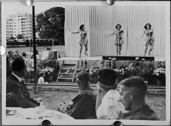 ENSA troupe entertain repatriated POWs at Gazira Sporting Club, Cairo