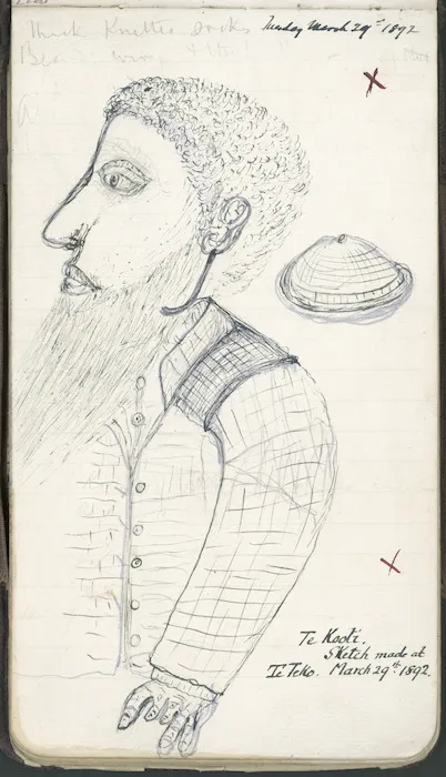 Sketch of Te Kooti made at Te Teko
