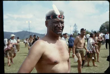 Image: Koroua kapa haka member at Queen Elizabeth II's visit to Waitangi