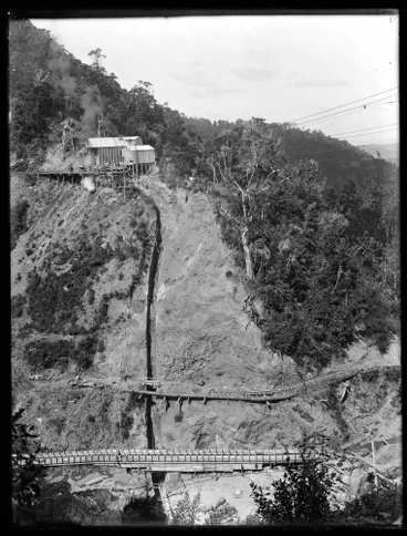 Image: Upper Nihotupu Dam construction site, 1923