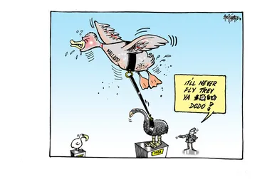 Image: Hubbard, James, 1949- :"It'll never fly Trev ya *#&* dodo!" 3 July 2014