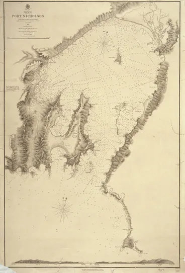 Port Nicholson surveyed by Captain J. L. Stokes, Commander G. H. Richards, Messrs. F. J. Evans, J. W. Smith, R. Bradshaw, R. Burnett, J. M. Pridham. H.M.S. Acheron. 1849 Image: Port Nicholson surveyed by Captain J. L. Stokes, Commander G. H. Richards, Messrs. F. J. Evans, J. W. Smith, R. Bradshaw, R. Burnett, J. M. Pridham. H.M.S. Acheron. 1849