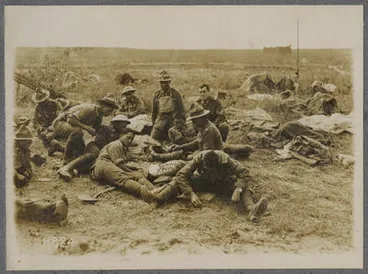 Image: Maori Pioneers playing "House" the only gambling game permitted in the Army.