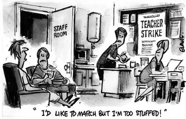 Image: "I'd like to march but I'm too stuffed!" 20 October 2010