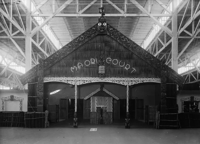 Maori court, New Zealand Centennial Exhibition