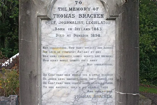 Thomas Bracken's grave