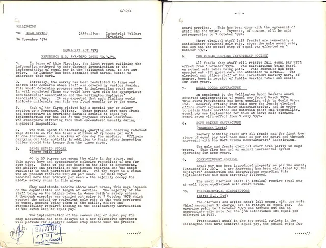 Equal Pay Act 1972 - circular