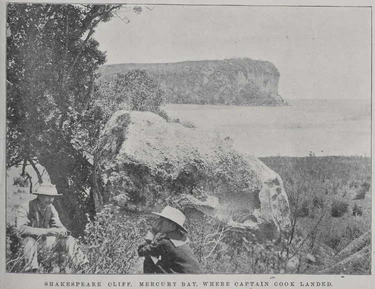 Shakespeare Cliff, Mercury Bay, where Captain Cook Landed