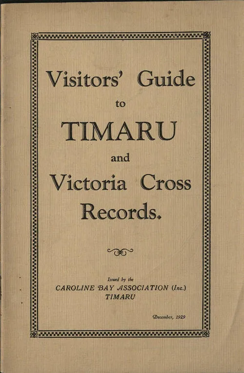 Visitors' guide to Timaru and Victoria Cross records