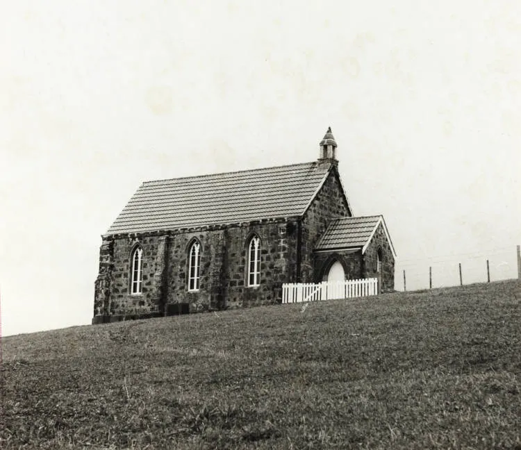 Vandals still target little church, East Tamaki, 1971.