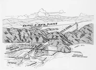 Image: Plan of proposed new tunnel and development for Wainuiomata area, Lower Hutt, Wellington