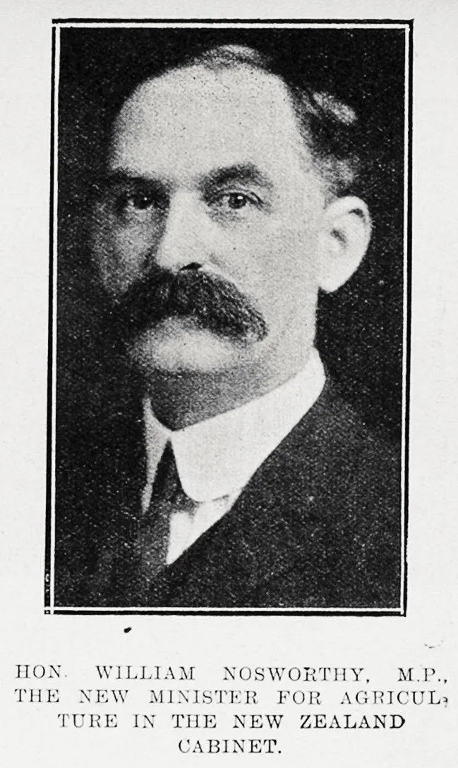 Hon William Nosworthy, M P, the new Minister for Agriculture in the New Zealand cabinet