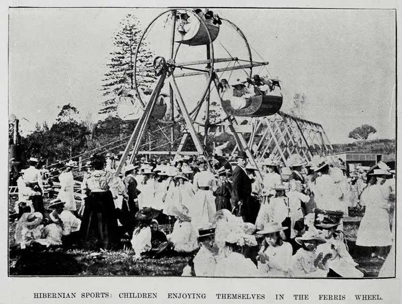 Hibernian sports: Children enjoying themselves in the ferris wheel