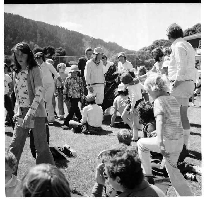 Cricket at Anderson Park, Wellington, including John Clarke
