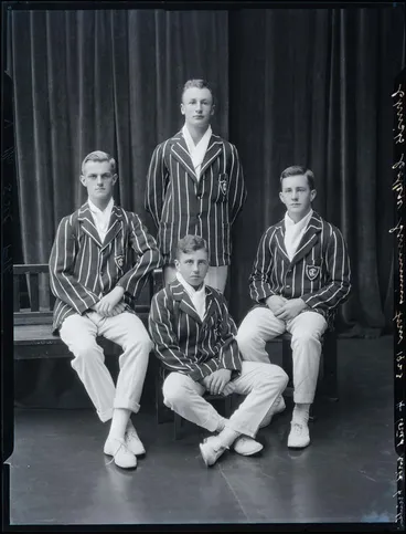 Image: Film Negative: Christ's College swimming four 1923