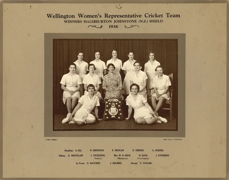 Photo: Wellington Women's cricket team, 1936